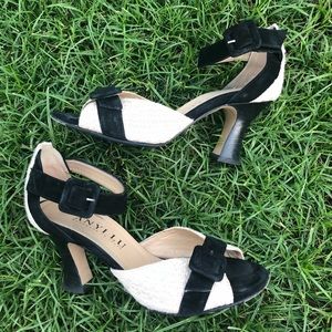 Anyi Lu Black and White Heels